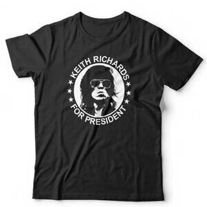 Keith Richards T-Shirt For President Rock Music Fan Graphic Retro Tee 86